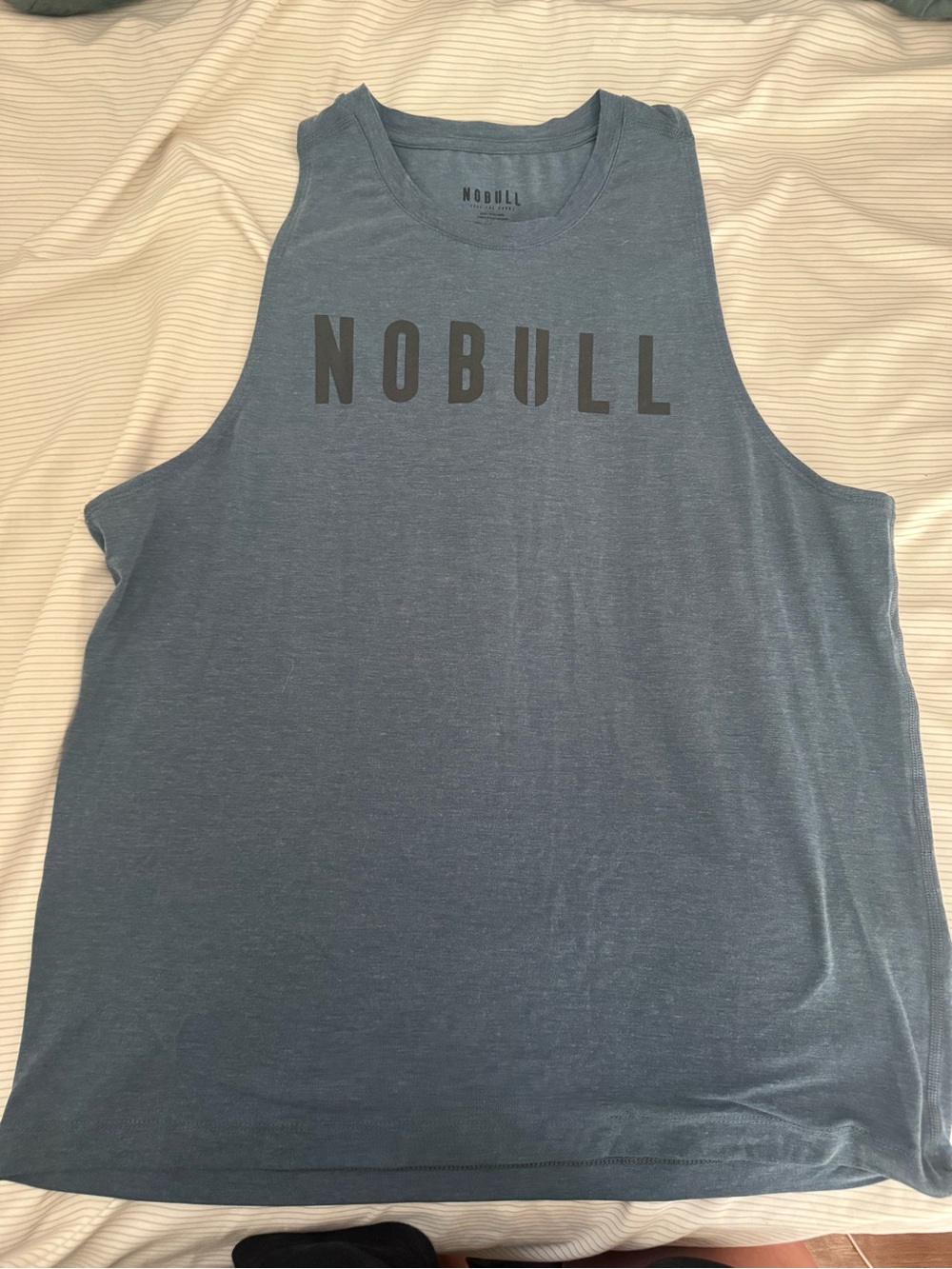 NOBULL Heather Blue Graphic Tank Top